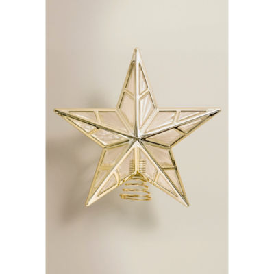 George Home 3D gold-tone star tree topper 23cm (British brand)