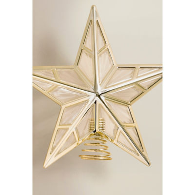 George Home 3D gold-tone star tree topper 23cm (British brand)