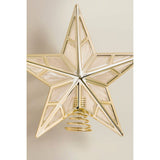 George Home 3D gold-tone star tree topper 23cm (British brand)