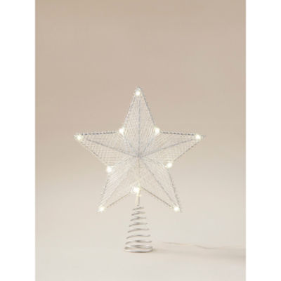 George Home silver-tone star Christmas tree topper 23x30x6cm, UK version