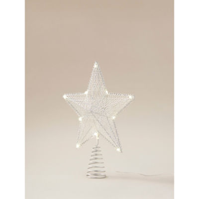 George Home silver-tone star Christmas tree topper 23x30x6cm, UK version