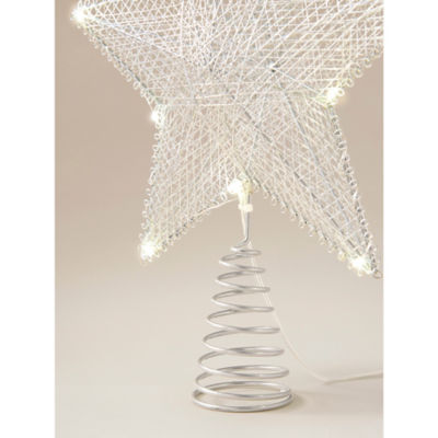George Home silver-tone star Christmas tree topper 23x30x6cm, UK version