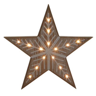 George Home wooden LED star decoration 29cm, imported from the UK