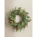 George Home green red pinecone wreath 50cm, imported from the UK