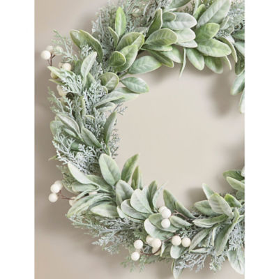 George Home green and white Christmas tree wreath, imported from the UK