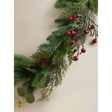 George Home green red pinecone Christmas garland 90cm - British product
