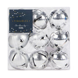 George Home silver metal bell baubles 9 pack (British brand)