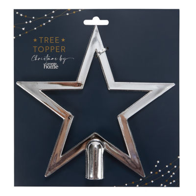 George Home silver star tree topper decoration (British brand)