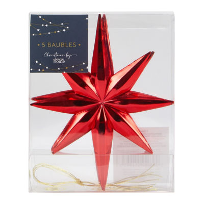 George Home red star baubles 5 pack, UK version