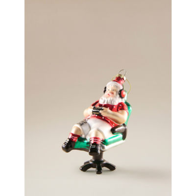 George Home Gaming Santa figurine glass resin (British brand)