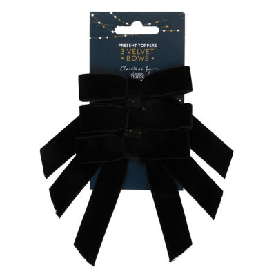 George Home black velvet bows 3 pack, UK version