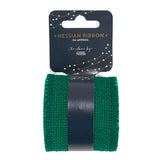 George Home green hessian ribbon for gift wrapping, UK version
