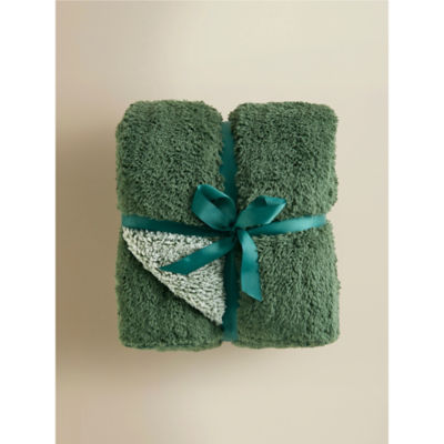 George Home green marl teddy throw 120x150cm - British product