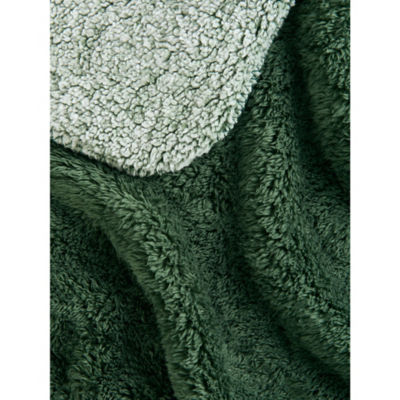George Home green marl teddy throw 120x150cm - British product