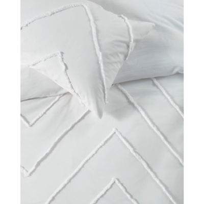 George Home white tufted cotton zig zag duvet set double (British brand)