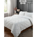 George Home white tufted cotton zig zag duvet set king - British product