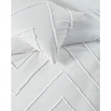 George Home white tufted cotton zig zag duvet set Super King, UK version