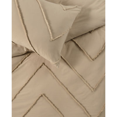 George Home natural tufted zig zag duvet set double (British brand)