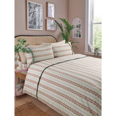 George Home scallop stripe frill duvet set king - British product