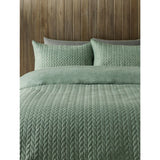 George Home green texture print reversible duvet set single (British brand)