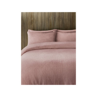 ASDA George Home Pink Plain Teddy Reversible Duvet Set - Single- Buy online at McGrocer