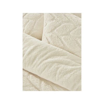 George Home double duvet set cream carved teddy reversible - British product