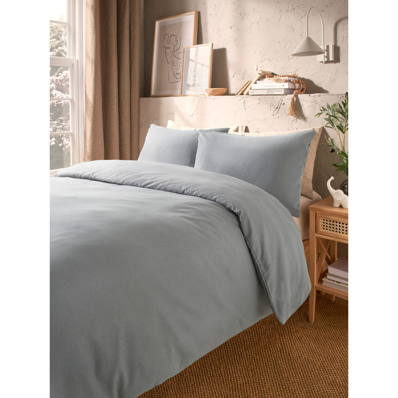 George Home duvet set grey brushed cotton double - British product