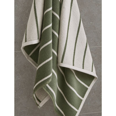 George Home bath towel pinstripe olivine - British product