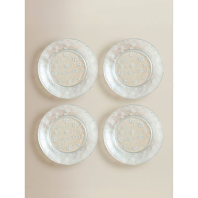George Home side plates iridescent snowflake pack of 4, UK version