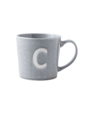 George Home alphabet reactive stoneware mug letter C (British brand)