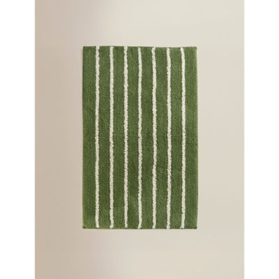 George Home green pinstripe bath mat 50x80cm - British product