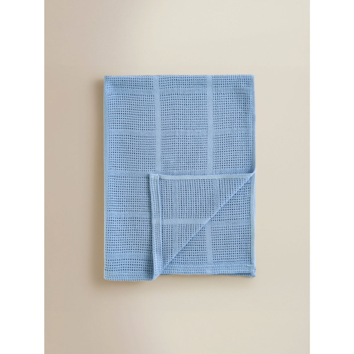 George Home blue cotton cellular shawl blanket 90x70cm (British brand)
