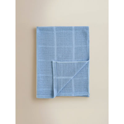 George Home blue cotton cellular shawl blanket 90x70cm (British brand)