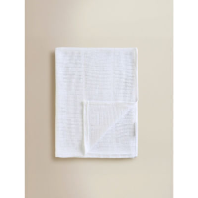George Home white cotton cellular shawl blanket, UK version