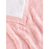 George Home pink sherpa-backed knit blanket 75x100cm, UK version