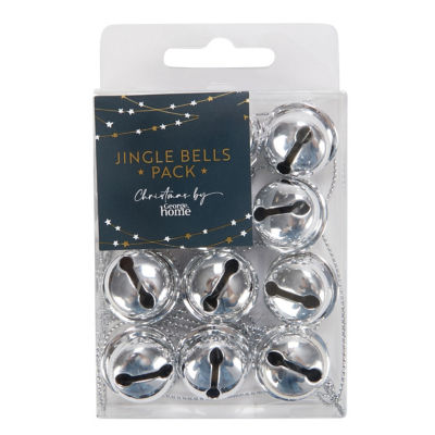 George Home silver jingle bells 12 pack, imported from the UK