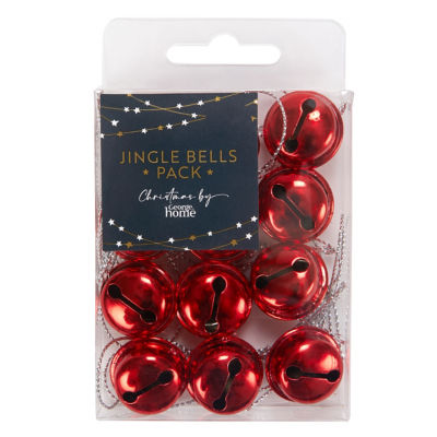George Home red jingle bells 12 pack for gift wrap, UK version