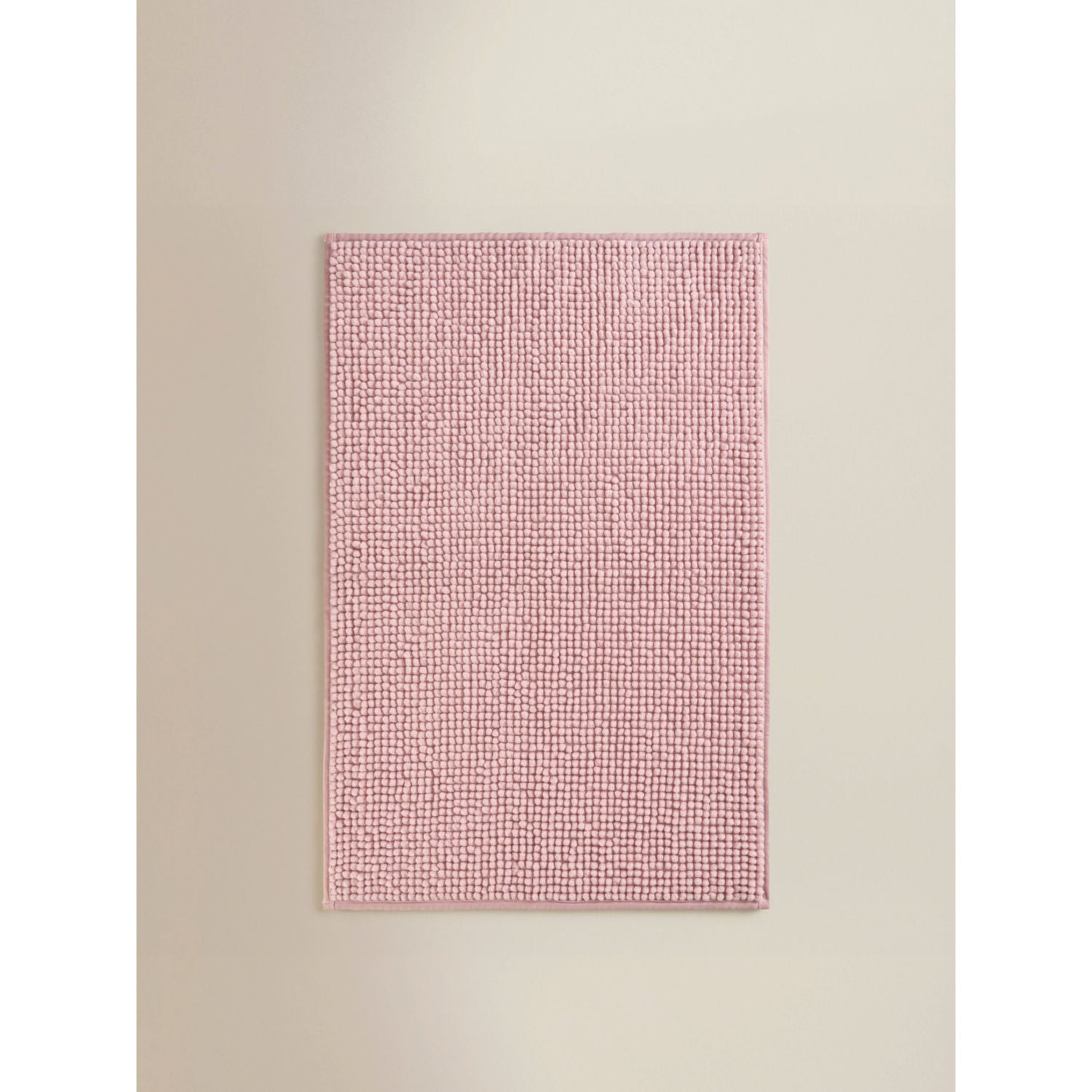 George Home dusky pink solid chenille bath mat, imported from the UK