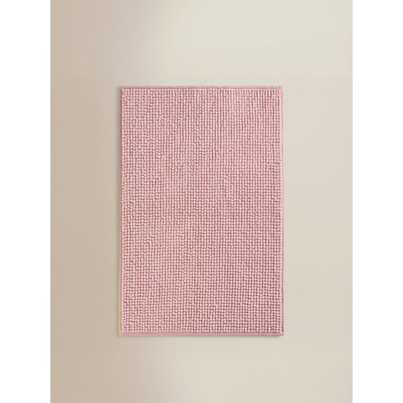 George Home dusky pink solid chenille bath mat, imported from the UK