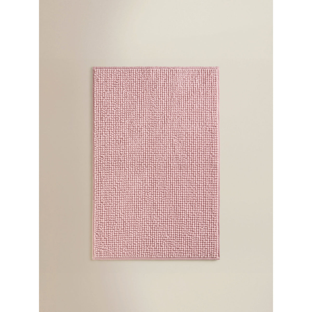 George Home dusky pink solid chenille bath mat, imported from the UK