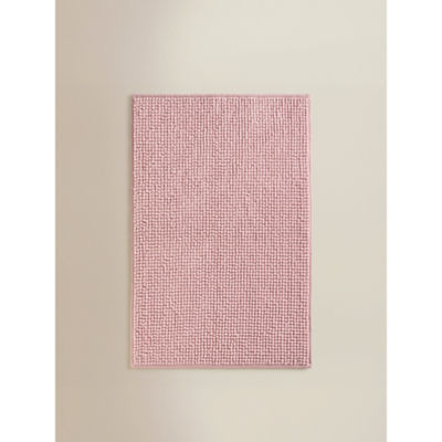George Home dusky pink solid chenille bath mat, imported from the UK