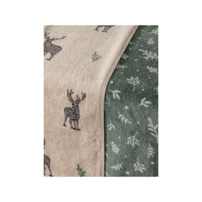 Stacey Solomon guest towel with stag and mistletoe pattern - British product