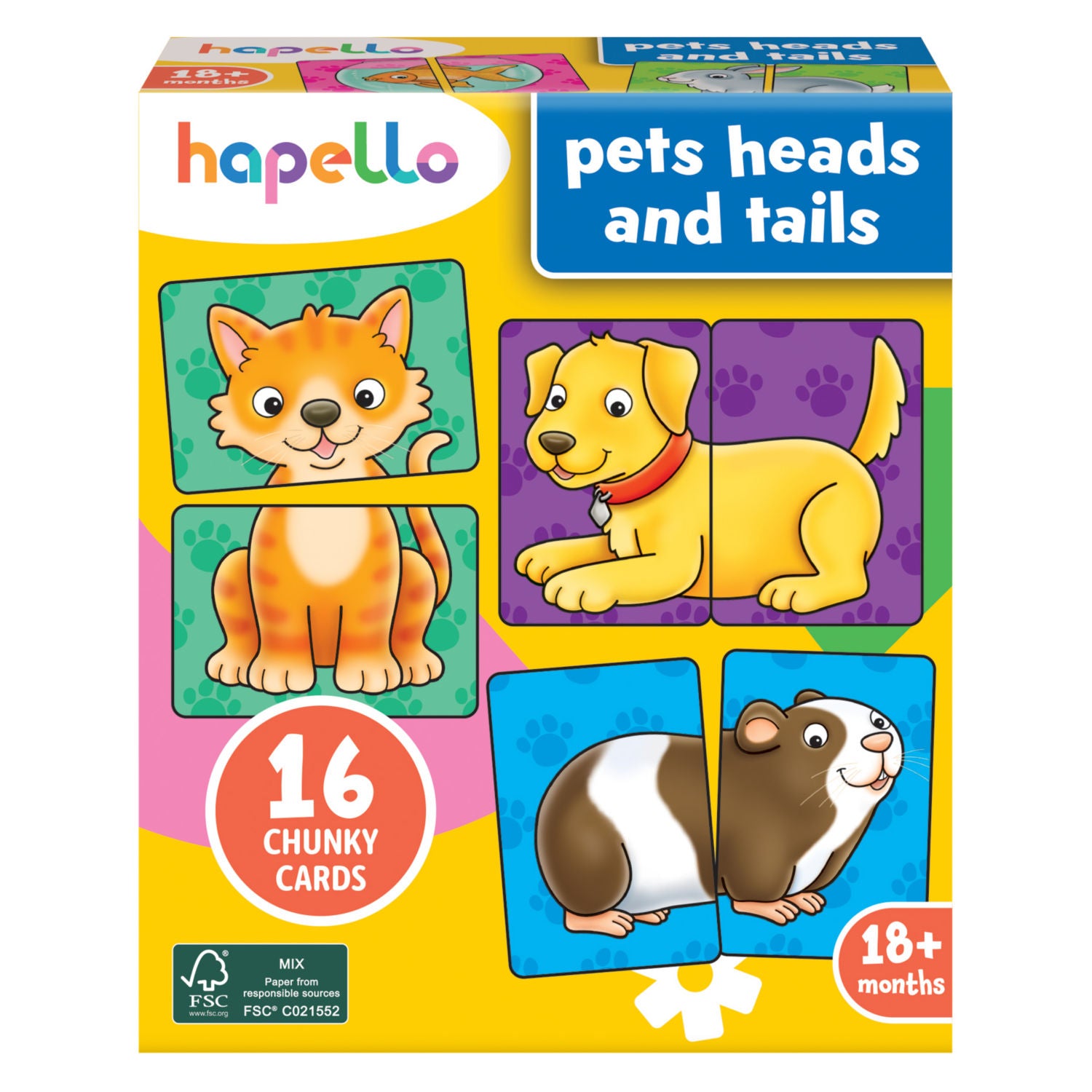 Hapello Heads and Tails matching game 16 cards, UK version