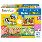 Hapello 4 in a box farm puzzles for kids - (British brand)