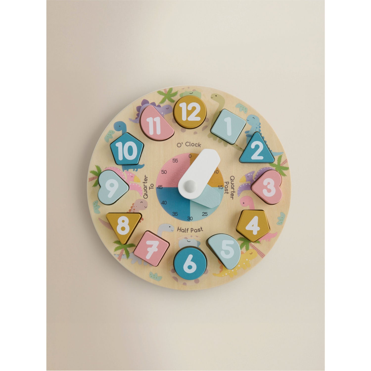 George Home Dinosaur Learning Clock multicoloured 27cm (British brand)
