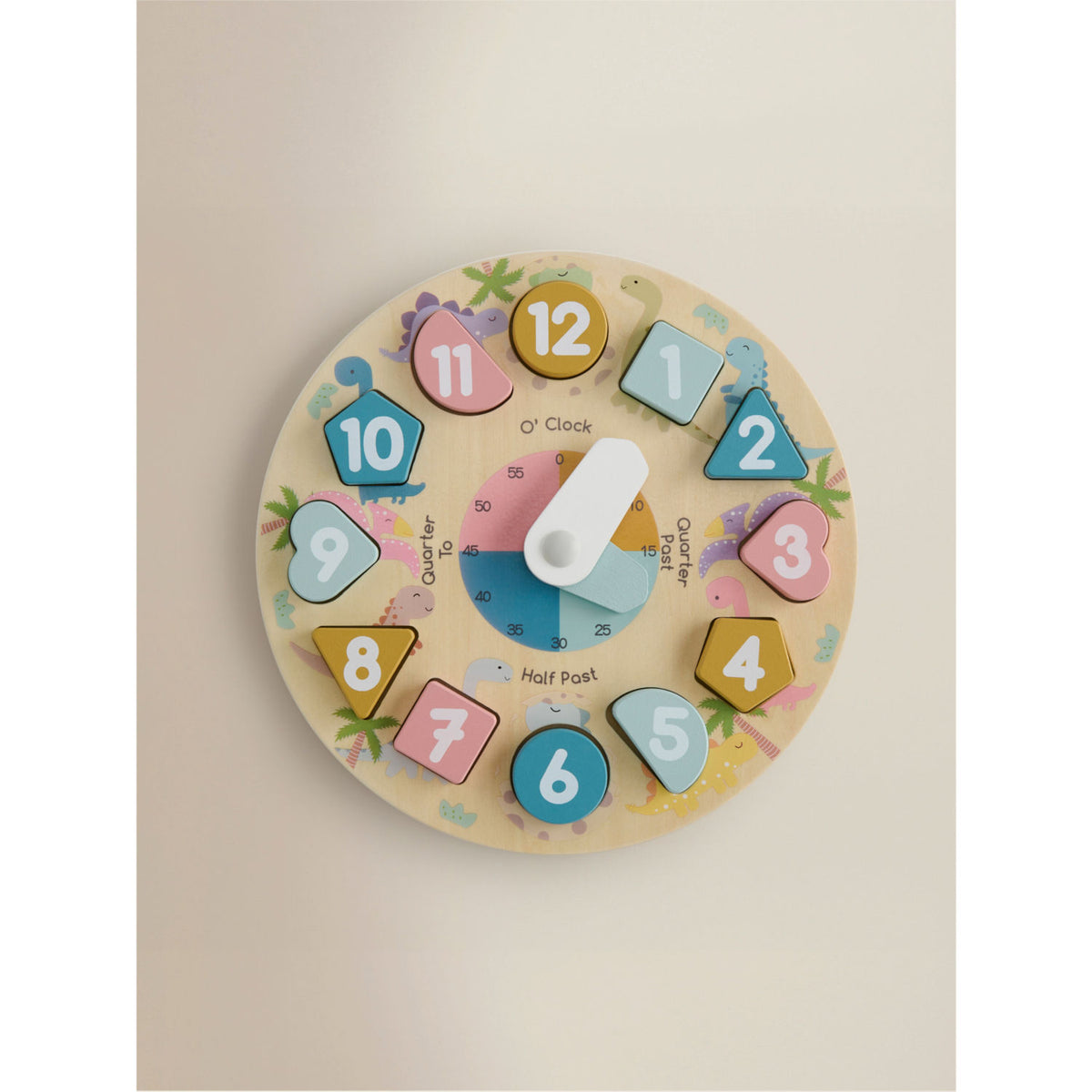 George Home Dinosaur Learning Clock multicoloured 27cm (British brand)