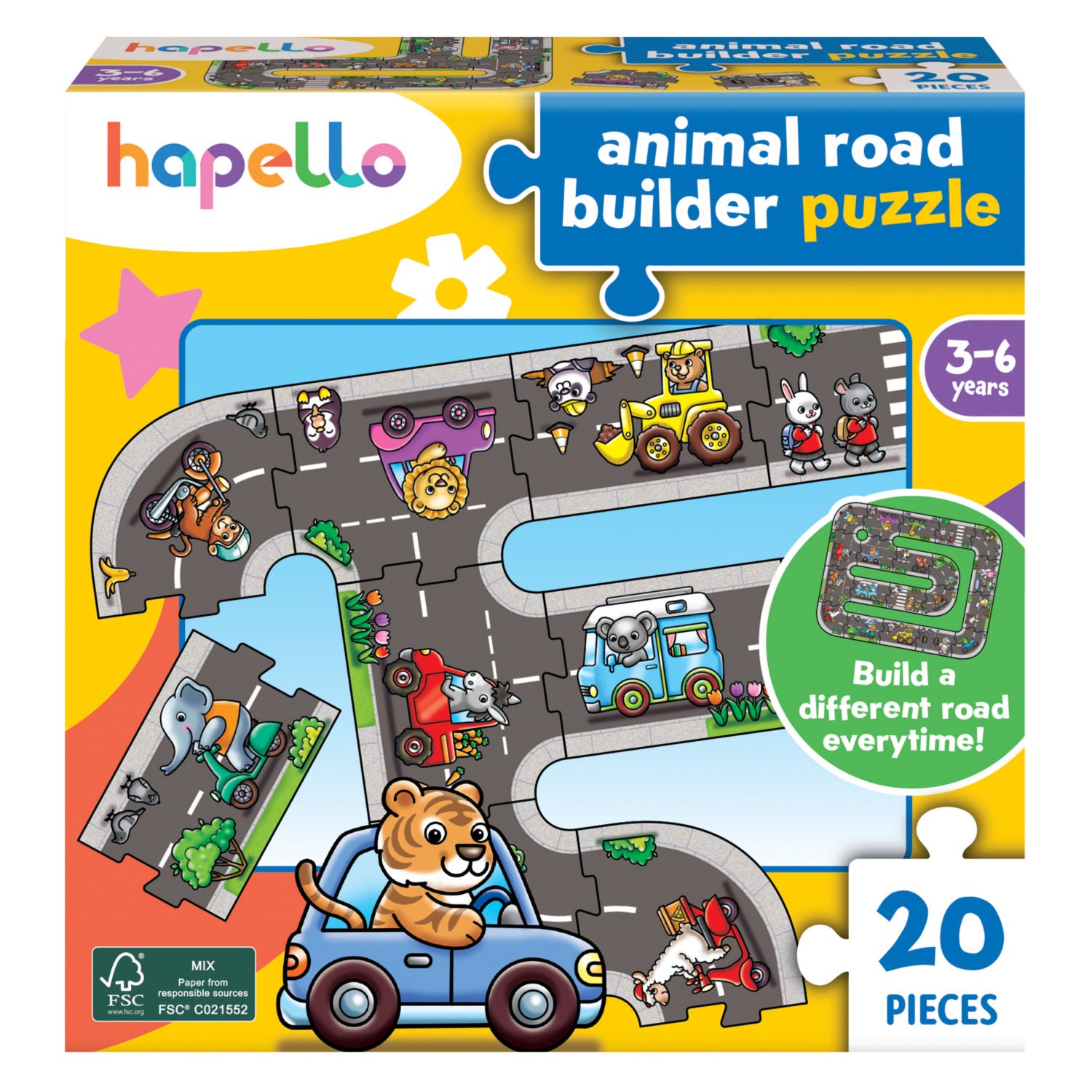 Hapello road puzzle 20-piece set, imported from the UK