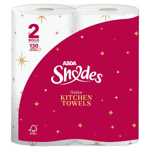 ASDA Shades festive paper kitchen towels 2 rolls, UK version