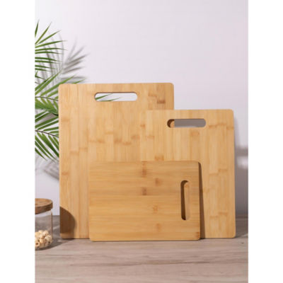 Natural bamboo chopping board set of three sizes, UK version