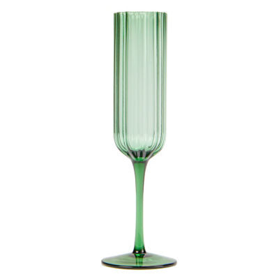 George Home green scallop champagne glass (British brand)
